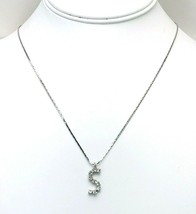 Rhodium Plated Silver Tone Rhinestone S Initial Necklace - $13.86