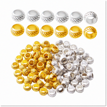 100pcs Large Hole Spacer Beads - High-Quality European Alloy Rondelle Spacers fo - £16.81 GBP