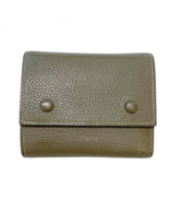 CELINE Trifold Wallet Small Folded Multifunction Leather Coin Purse Grei... - $139.31