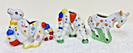 3 Vintage HTF Japan Porcelain Circus Animal Horse Camel Giraffe Mini Pla... - $34.16