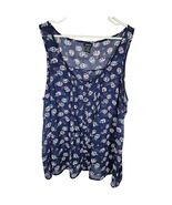 Torrid Womens Sugar Skull Flowy Tank Blue White Green Size 2 - $20.06