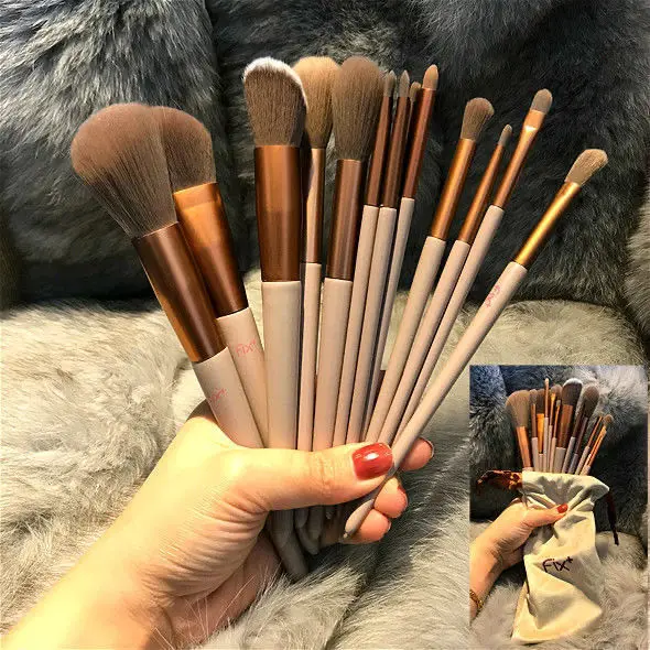  brush soft hair eyeshadow brush loose powder kits portable storage cheap beginner tool thumb200