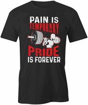 Pain Is Temporary Workout T Shirt Tee Short-Sleeved Cotton Clothing S1BSA151 - £14.21 GBP+