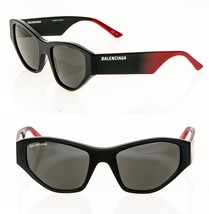 BALENCIAGA MASK Geometric 0097 Black Red Gradient Unisex Sunglasses BB0097S 002 - £313.55 GBP