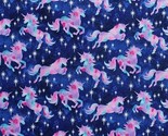 Cotton Unicorns Ponies Horses Mythical Creature Fabric Print by the Yard... - $11.95