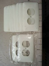 9KK45 MULBERRY STEEL OUTLET PLATES, DUPLEX, WHITE, MISSING SCREWS, TWO S... - $4.99