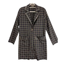 Gimmicks Jacket Women&#39;s Size Small Plaid Long Line Button Up Goth Grunge Y2K 90s - £13.05 GBP