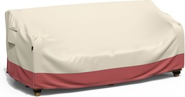 Brosyda - Heavy Duty Waterproof Patio Sofa Cover, 300D, Beige And Orange. - £31.58 GBP