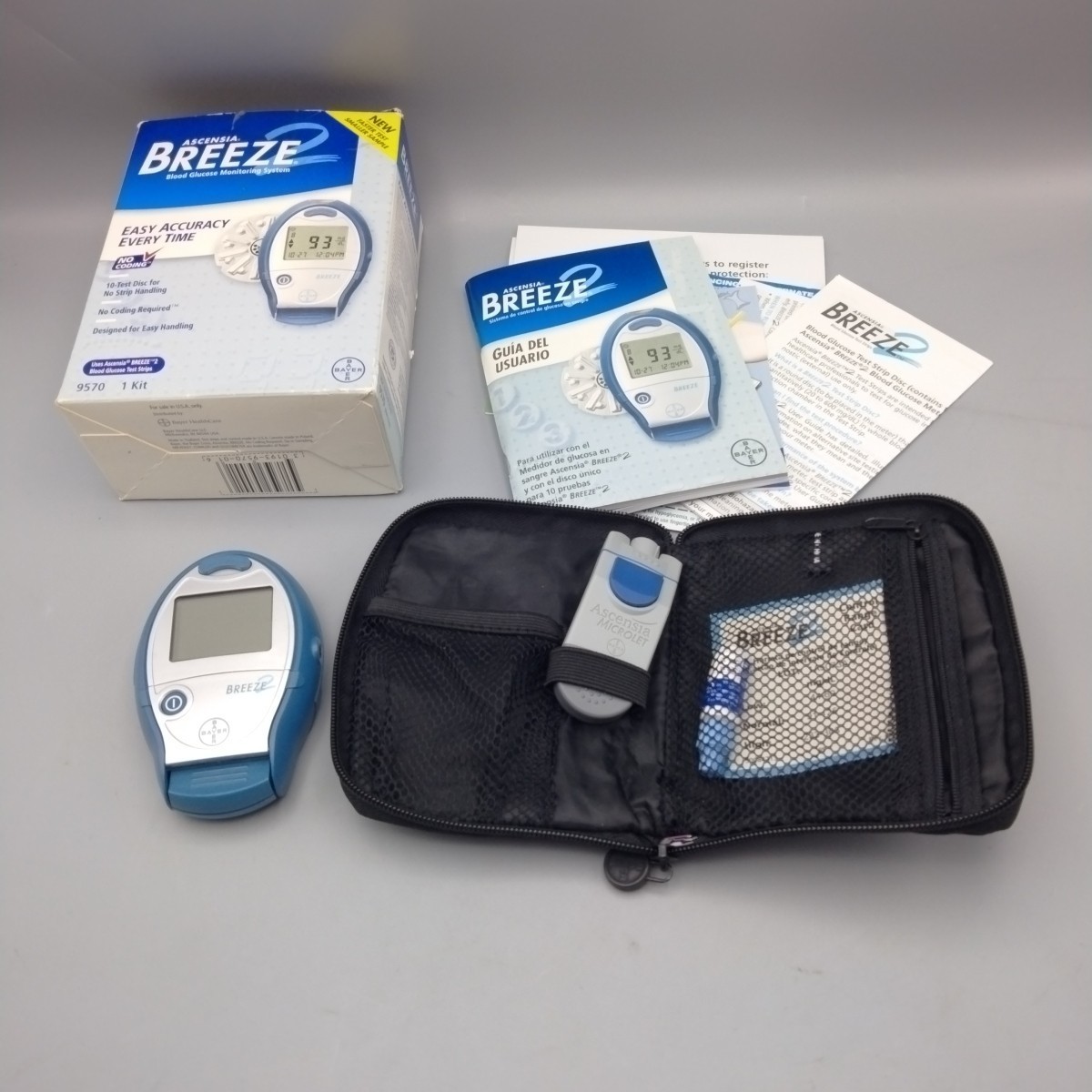 Bayer Ascensia Breeze 2 Blood Glucose Monitoring System 1440B New Battery  - $14.84