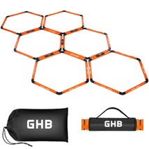 GHB Hex Agility Rings Speed Rings with Carrying Bag 6 Set Portable Hexag... - $50.99