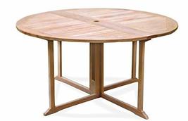 Windsor&#39;s Grade A Teak 59&quot; Round Folding Table, Seats 6, Use w/1 Leaf Up... - $1,525.00