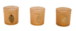 Glass Lantern, With Leaf Pendant, Orange, 3 Piece, Ø 7 CM / Height: 8 CM... - £18.47 GBP
