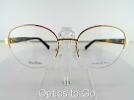 Max Mara Mm 130530 (Ddb) YG/HAVANA 54-19-140 Stainless Steel Eyeglasses Frames - $56.95