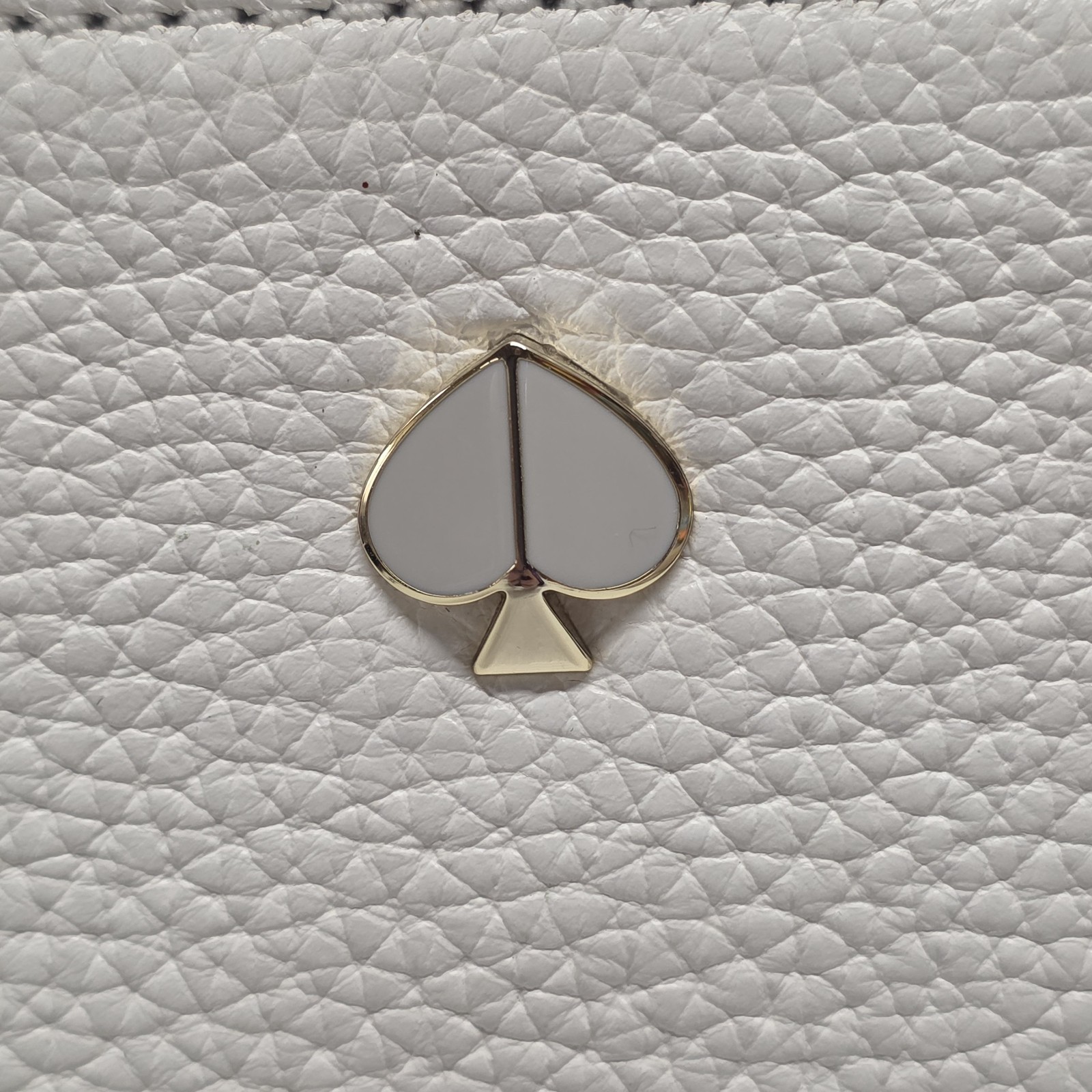 KATE SPADE Polly Double Gusset Medium Leather Crossbody Purse White Blue Item image 3