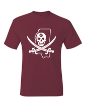 Mississippi Maroon &amp; White Mike Leach Pirate T-Shirt - £15.92 GBP