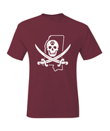 Mississippi Maroon &amp; White Mike Leach Pirate T-Shirt - £15.92 GBP