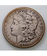 1890-CC Silver Morgan Dollar in Very Good VG Condition, Light Gray Color - $269.04 CAD