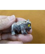 (Y-BUF-61) white gray BUFFALO calf bison figurine stone gemstone SOAPSTO... - $163.59 MXN