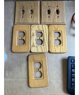Lot 6 Wood Oak Light Switch Plates Outlet Covers Wall Plates I - £13.97 GBP