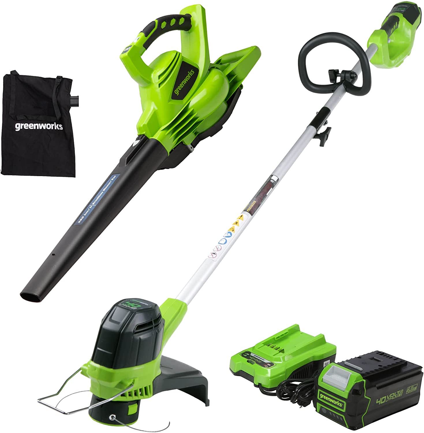 Greenworks Includes A 12-Inch Cordless String Trimmer And A 40-Volt Leaf - $415.92