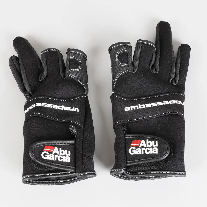 Sporting Abu Garcia leather fishing gloves three figner High-quality fabrics Com - £25.09 GBP