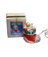 Vintage Christmas Around the World Stocking Teddy Bear Night Light Lamp ... - $23.22
