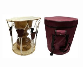 Korean Hourglass Drum Changgu Janggu Wood 17 inch Tall and Bag Case - $222.25