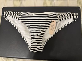 Victoria&#39;s Secret Black and White Striped Bikini Bottom Size XS - $7.70