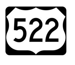 12&quot; us route 522 highway sign road bumper sticker decal usa made - £23.58 GBP
