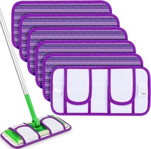 Reusable Mop Pads Compatible with Swiffer Sweeper Mops 6 PCS 12 Inch Washable Mi - £37.41 GBP
