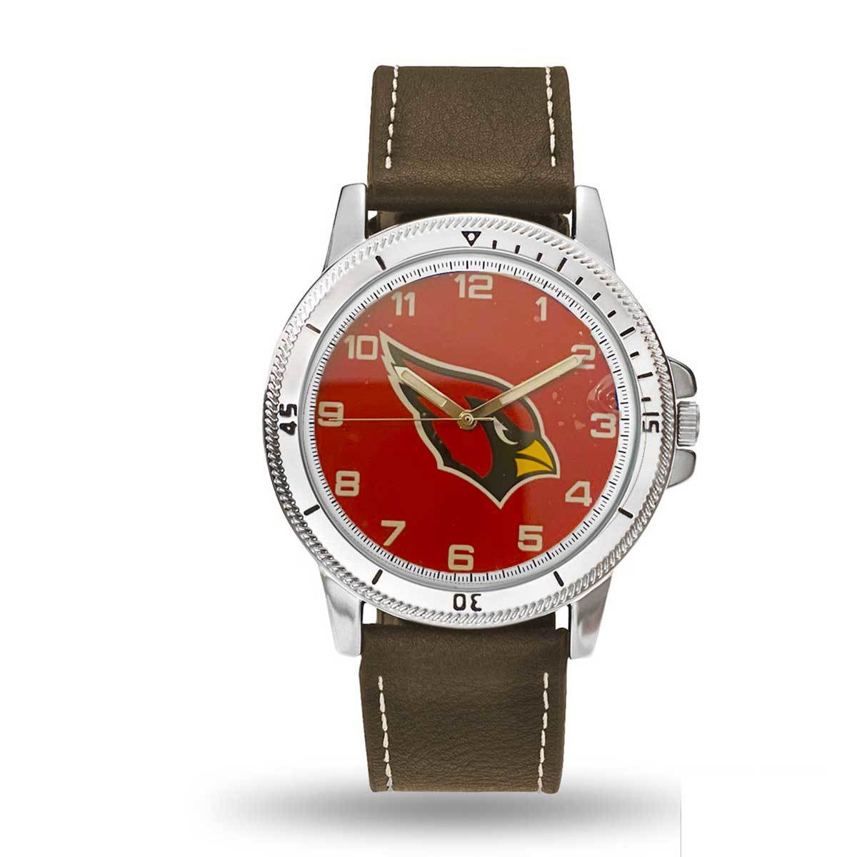 Arizona Cardinals Mens Classic Sports Watch NEW Brown Leather Band - $17.95