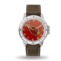 Arizona Cardinals Mens Classic Sports Watch NEW Brown Leather Band - £14.18 GBP