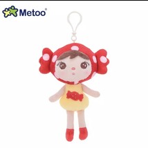 Metoo Small Plush Piece Of Candy Babydoll Bag Clip Keychain Red Yellow - £8.98 GBP