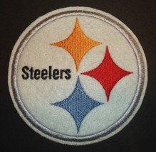 Pittsburgh Steelers Embroidered Applique PATCH~4&quot; Round~Iron Sew~NFL~Ships FREE - £4.10 GBP