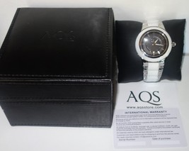 AQUASWISS WHITE Ceramic/Stainless Steel Swiss Watch RETAIL $1,400 NEW - £211.78 GBP