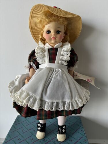 Primary image for Vintage 1968 Madame Alexander McGuffey-Ana #1525 Plaid Dress Straw Hat 14”