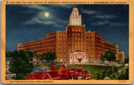 Postcard Arkansas Hot Springs National Park AR Army Navy Hospital by Moonlight  - £3.52 GBP