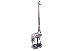 Rustic Silver Cast Iron Giraffe Paper Towel Holder 19&quot; - £58.28 GBP