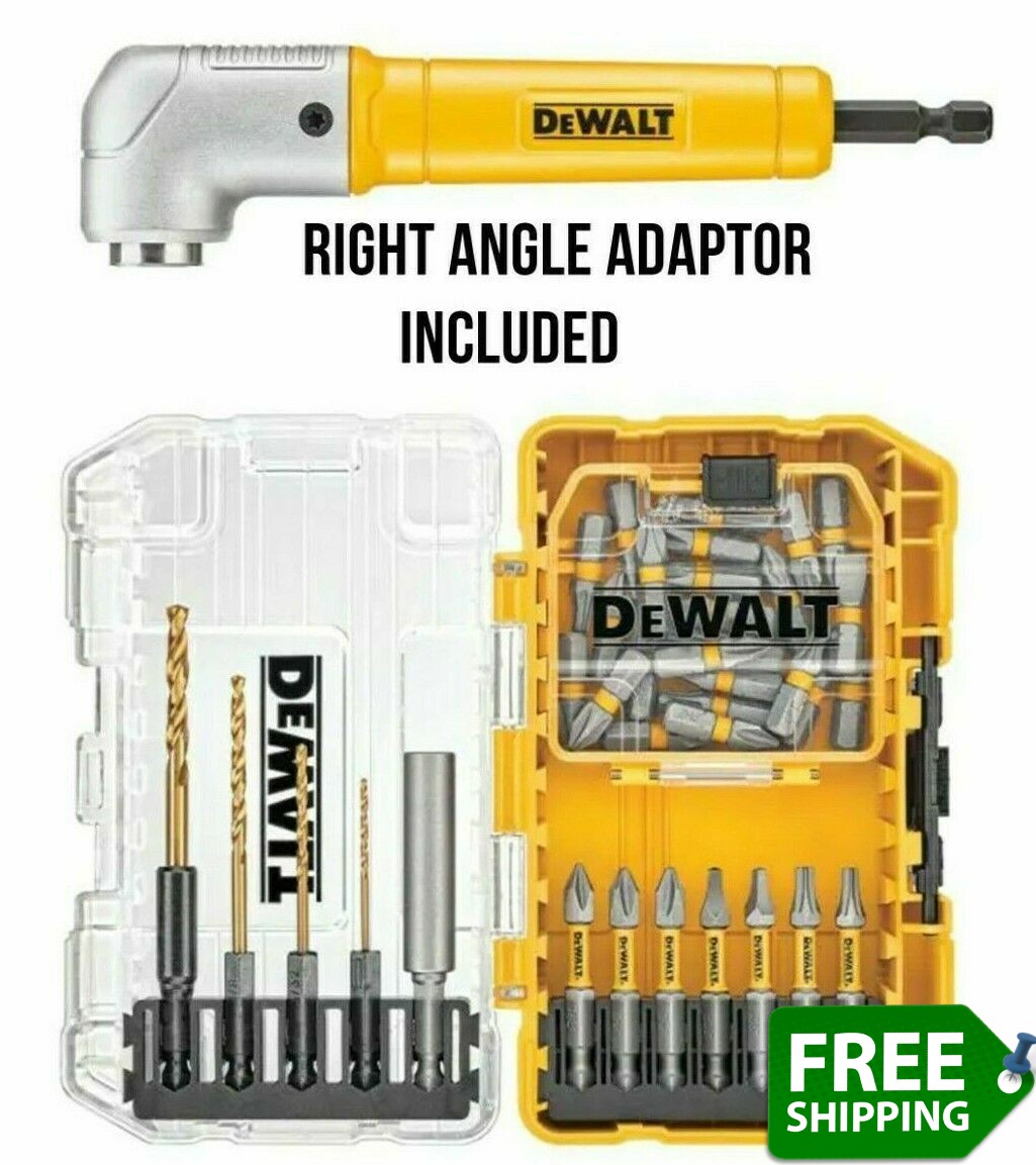 Primary image for DeWALT 40 Pc Driving Bit and Black Oxide Drill Bit Set with Right Angle Adapter
