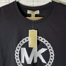 Womens Michael Kors T-shirt Black MK Logo With Chain Size Xsmall - £33.55 GBP
