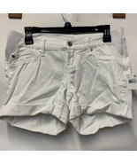 Indigo Blue Womens Maternity M Bright White Cuffed Jean Shorts NWT AI86 - $32.25 CAD