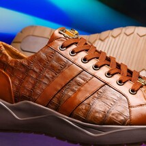 Nino Bay Genuine Caiman crocodile Fashion Sneaker Brown Apache image 11