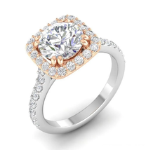 Round Diamond Engagement Ring Ethereal Beauty Extraordinary Ring Two-Tone Ring - £95.12 GBP