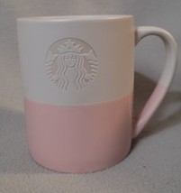 Starbucks Coffee Stone Pink Dipped Glaze Mug Cup Collectible - £30.89 GBP