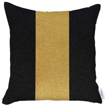 18" X 18" Black And Yellow Geometric Zippered Handmade Polyester Throw Pillow Co - $1,154.22 MXN