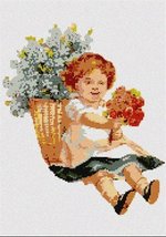 Pepita Needlepoint Canvas: Betsy and Bouquet, 7&quot; x 8&quot; - £40.30 GBP+