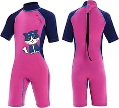 OMGear One Piece Thermal Wetsuit Girls 10 Swimming Water Sports Cat Pink... - $23.98