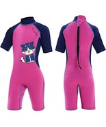 OMGear One Piece Thermal Wetsuit Girls 10 Swimming Water Sports Cat Pink... - $23.98