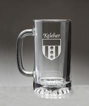 Keleher Irish Coat of Arms Glass Beer Mug (Sand Etched) - £20.70 GBP