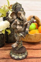 13&quot;H Hindu Supreme God Dancing Ganesha Chaturthi In One Legged Yoga Pose Statue - £39.15 GBP